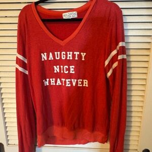 Wildfox Red Sweatshirt with White Stripes